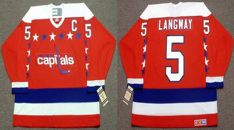 2019 Men Washington Capitals #5 Langway red CCM NHL jerseys